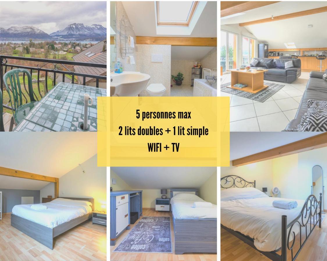 Cabana & Panorama Lac Annecy -Parking & Terrasse 塞夫里耶 外观 照片